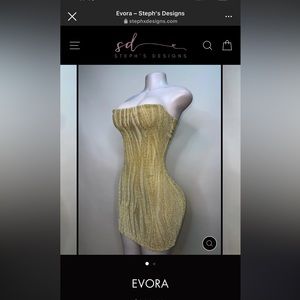 Evora Dress by Stephxdesigns. Size: Small. Color: Gold.